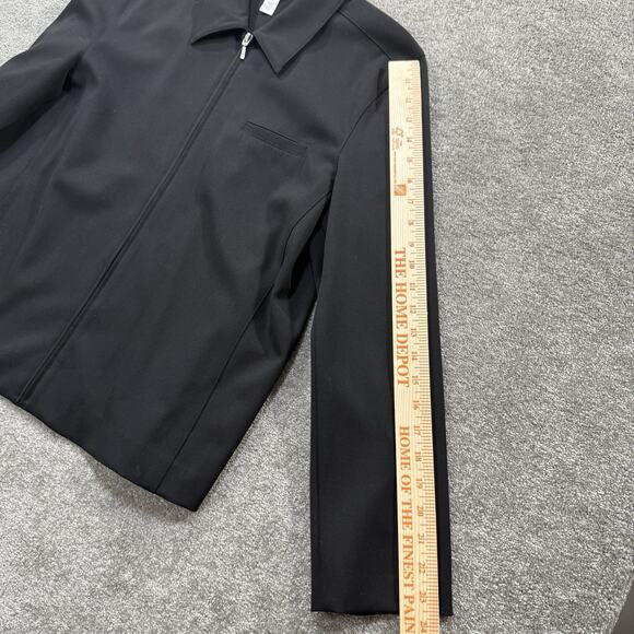 Talbots Womens Black Stretch Zip Front‎ Jacket Medium Collared Long Sleeve Top - Picture 5 of 8